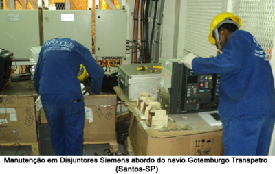 Manutenção-em-Disjuntores-Siemens-abordo-do-navio-Gotemburgo-–-Transpetro-(Santos-SP)